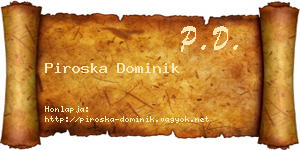 Piroska Dominik névjegykártya
